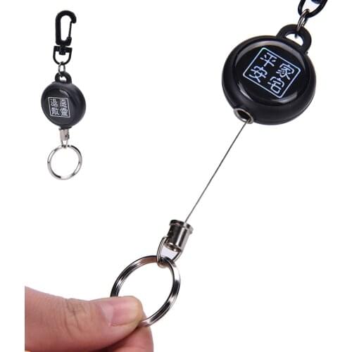 1PCS High Strength Steel Wire Pull Keyring Tag Card Holder Recoil Belt Metal Badge Retractable Reel ID Badge Holders