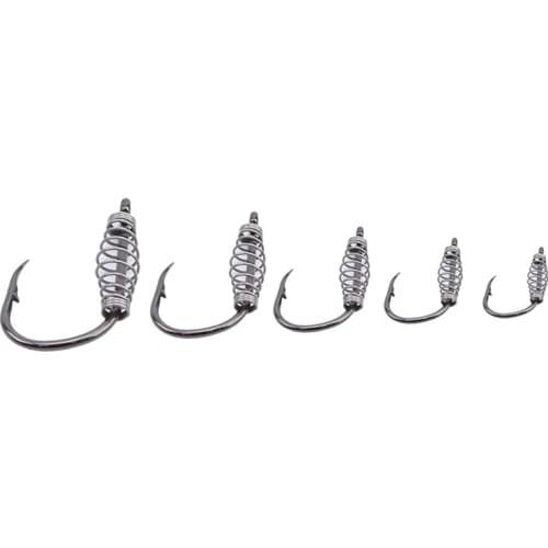 10pcs Stainless Steel Spring Hook With Barbed Special Rotating Squid Jig Fly Fishing Hook Soft Fishing Lure