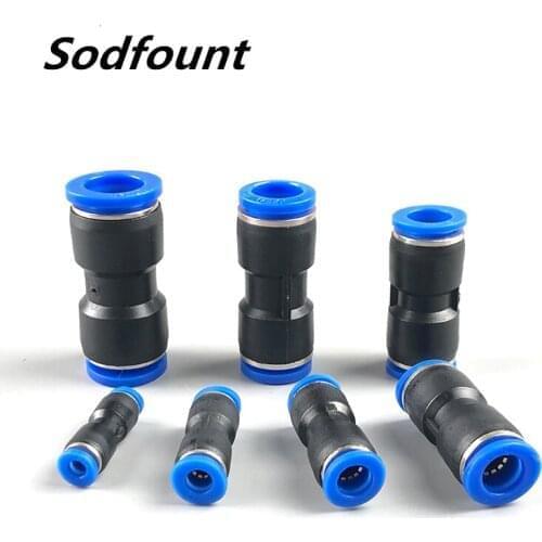 100PCS PU Pipe Connector Pneumatic Fitting Plastic 4mm 6mm 8mm Staght Push In Quick Slip Lock Fittings