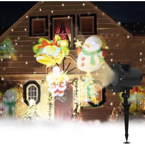 12 Patterns Mery Christmas Lights Outdoor Led Snowflake Projector Light Lawn Lamp Ip65 Waterproof Lasers Halloween Decoration