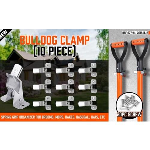 2020-10 Pack Spring Grip Mop and Broom Holder for Shovel, Rake, Broom, Mop Holder, Etc