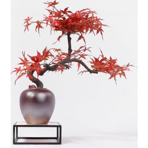74cm New Chinese maple leaf vase simulation Botany large Ornaments artificial flower supermarket Family Feng Shui decoration
