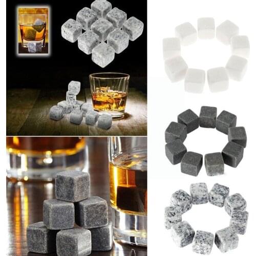 9 Pieces Of Whiskey Ice Cubes Champagne Cold Drink Ice Granite Rock Cubes D6U1