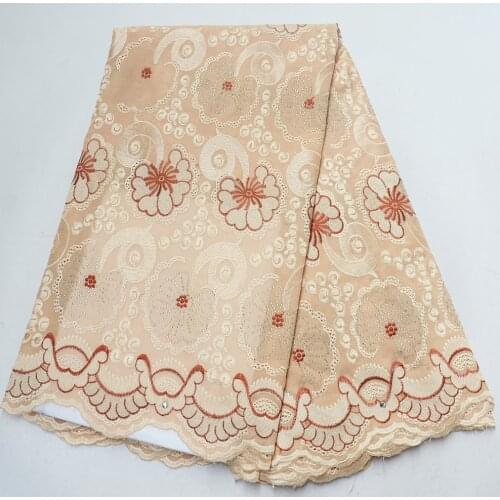 African dry cotton polish lace fabric with stones 2019 high quality embroidered Swiss voile laces in Switzerland for party dress