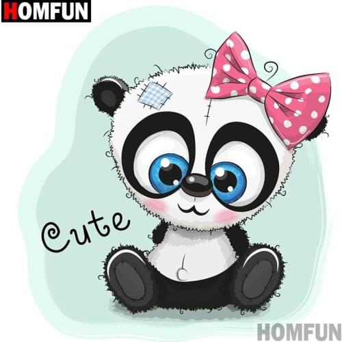 Homfun Full Square/Round Drill 5D DIY Diamond Painting "Cartoon panda" 3D Embroidery Cross Stitch Home Decor Gift A12620