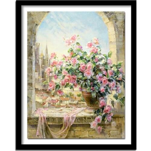 Diamond Painting Flower Full Square Diamonds Cross Stitch Pattern Diamond Embroidery Rhinestone Home Decor