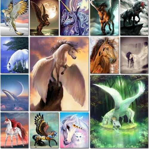 Diamond painting full square embroidery Cross stitch Horse unicorn fantasy whale animal 5d Mosaic home decor Paintings art diy