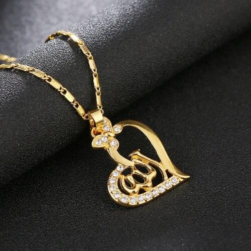 2020 new Islams Allah Heart Necklace chain for women Muslim Necklace lady female jewelry free shipping