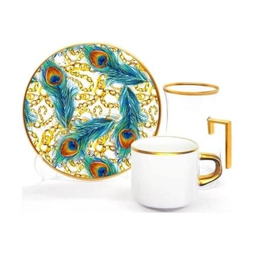 Drop Focus Handled Tea & Coffee Set 18 pieces Chain