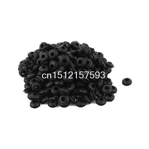 220Pcs Black Rubber Cable Wire Protector Grommets Solid Plug Gasket Ring