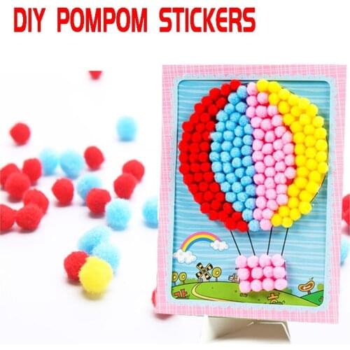 Childrens DIY Pompom Stickers Toys Handmade Creative Toys