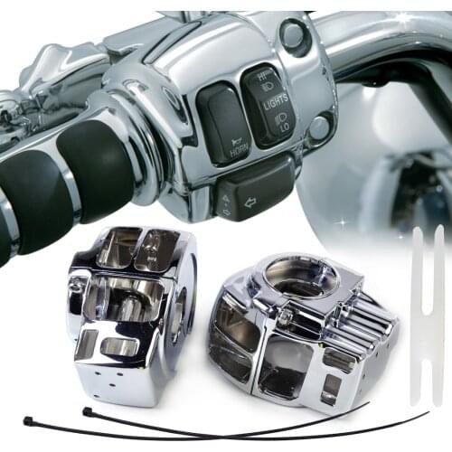 DWCX Motor Chrome Aluminum Handlebar Switch Housing Cover Caps For Harley Electra Glide FLHTCU FLTCU Road Glide Road King FLHR