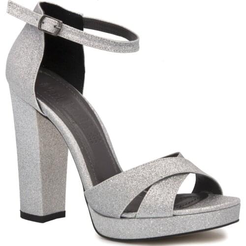 Gedikpasalı 24 Lame Silver 2021 Summer Women Shoes Classic Strappy Party Use Dress Wedding High Platform Heels Pumps