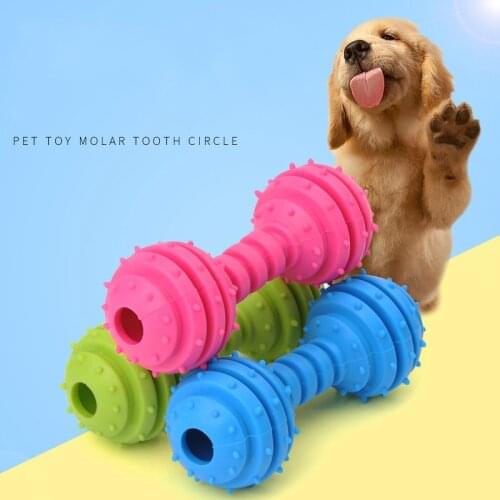 Pet Toys Environmental Friendly Rubber Teeth Barbell Pet Supplies Dog Bites Bar Training Toy