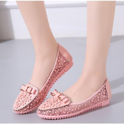 Fashion Pink Bowtie Flat Shoes Women Moccasins Slip On Soft Pu Leather Ballet Flats Casual Summer Flower White Loafers Shoes