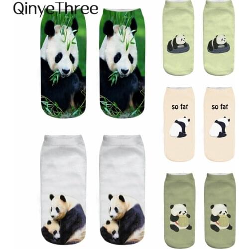 New 3D Printed Happy Funny Cute Panda Eat Bamboo Series Socks Cartoon Playing Daily Sokken Dropshipping