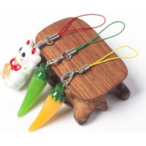 Wholesale 100pcs/bag Lobster Clasp Phone String Keychain Pendant Toy Pendant String Jewelry Pendant String 9 Colors Available