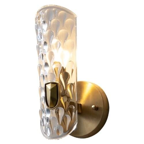 Light Luxury Copper Living Room Background Wall Bedroom Bedside Lamp Postmodern Single And Double Head Staircase Aisle Wall Lamp