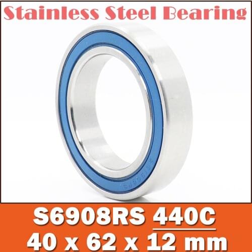 S6908RS Bearing 40*62*12 mm ( 5PCS ) ABEC-1 440C S6908 Stainless Steel S 6908RS Ball Bearings