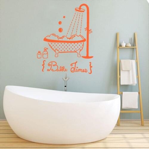 Bubble Times Bath Tub Shower Sticker Wall Vinyl Sticker Decal Waterproof Bathroom Decoration Removable A002708