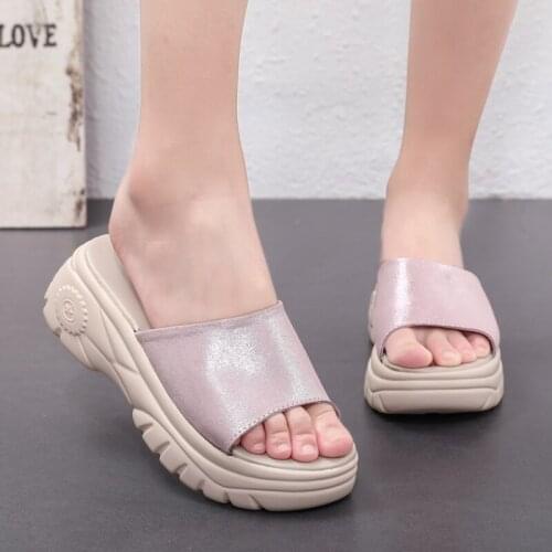 STS 2021 Women Shoes Casual Increase Cushion Sandals Non-slip Platform Sandal For Women Breathable Women Outdoor Walking Slipper