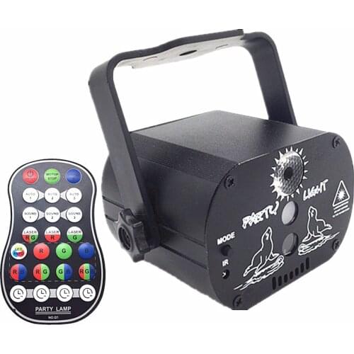 DJ LED Laser Lamp USB Mini RGB Disco Stage Light For Wedding Birthday Party Projector Red Blue Green USB Rechargeable Flash Lamp