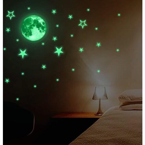 Luminous Moon Stars Combination 3D Wall Sticker Kids Room Home Decor Glow In The Dark Stickers