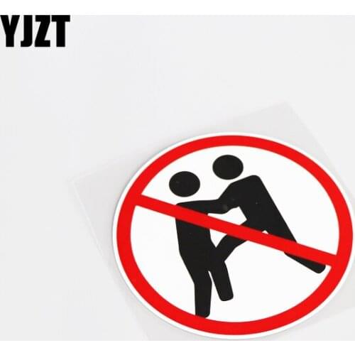 YJZT 12.5CM*12.5CM Personality Warning Prohibit Fighting Car Sticker Decal PVC Accessories 13-0140