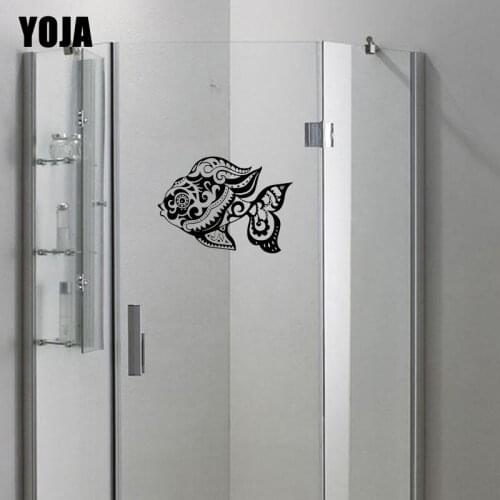 YOJA 18x25.1CM Beautiful Goldfish Home Bedroom Kitchen Wall Sticker Bathroom Glass Decal G2-0411