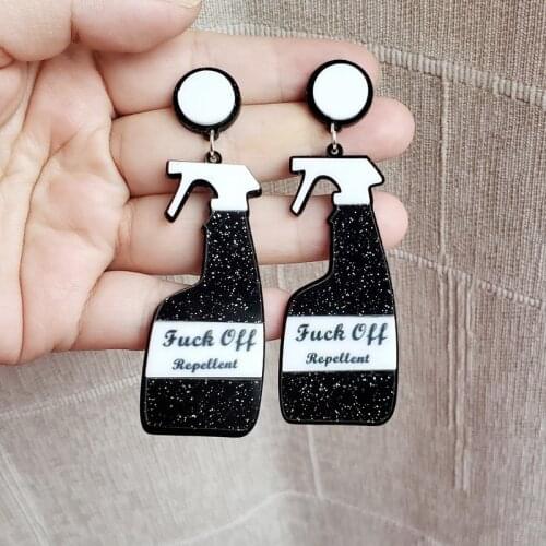 2021 Women Punk Earrings Spray Bottle Pandent Earrings Charm Hip Hop Girls Gift Cute Stud acrylic jewelry Evening Party Earring