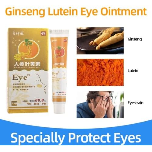 Ginseng Lutein Eye Drops and Ointment Medical Cleanning Eyes Detox Relieves Discomfort Removal Fatigue Relax Massage Care