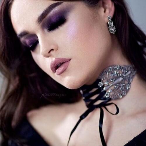 Punk Fashion Women Necklace Metal Hollow Korean Velvet Necklace Street Personality Wearing Jewelry Gifts for Women Collier Femme