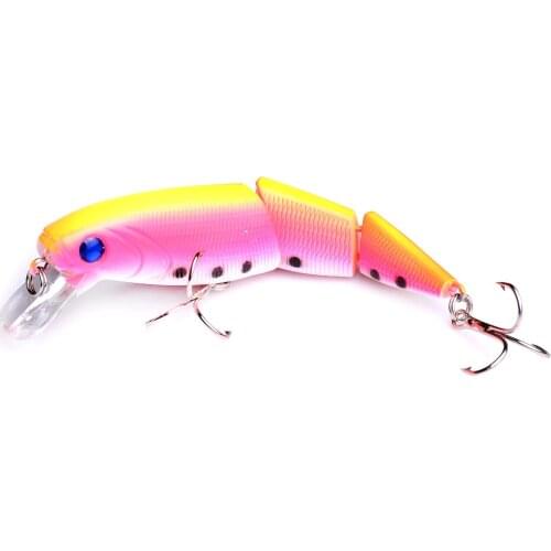 1PCS Sea Bass Hard Fishing Lure 3D Fish Jointed Wobblers Laser Minnow Pike Jerkbait Pesca Crankbaits Artificial Bait Saltwater