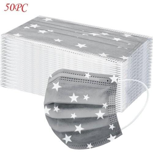 10/50pcs Star Disposable Mask Children Printed Masks 3ply Filters Elastic Mouth Mask For Kids Mascarillas Halloween Cosplay