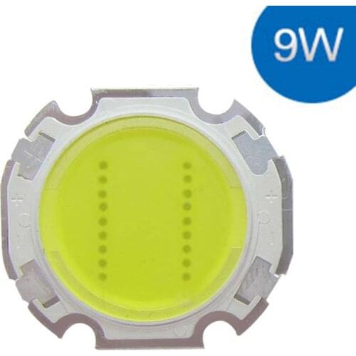 10pcs/lot 9W White 6500K Round COB LED SMD Light Bulb Lamp 900LM DC30-34V