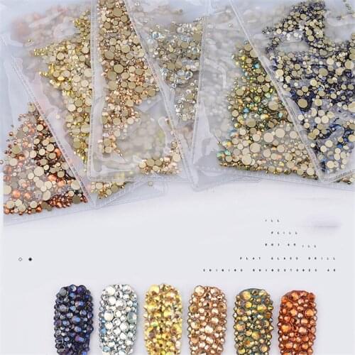 1440pcs/bag Nail Rhinestones Crystals Glitter Flat White/Blue/Red Nails Rhinestone For 3D Nails Art Rhinestones Accessories#ZD01