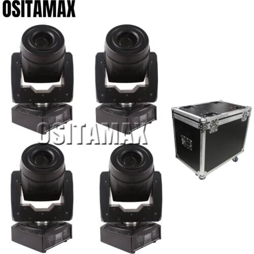 4PCS+flightcase Disco Light Mini LED Moving Head Light 60w Spot Lighting 3 Prism High Quality Lyre LED Moving Head Party Light