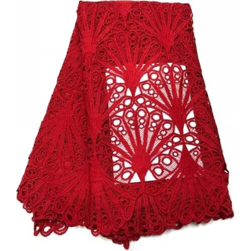 African red cord lace fabric 2020 high quality nigerian guipurer lace for Bridal Embroidery France net lace fabric dress
