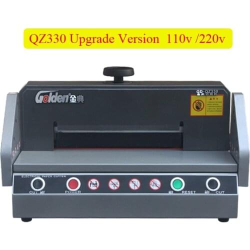 Automatic Electric paper cutter QZ330 desktop paper cutting machine Paper Trimmer A4 size paper Cutter 220V/110V 180w