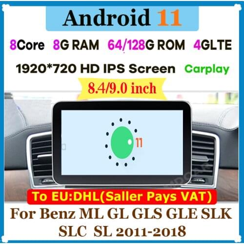 Android 11 8Core 8+64G Car DVD Radio Multimedia Player GPS Navigation for Mercedes Benz ML W166/GL X166 2012-2015 Stereo Carplay