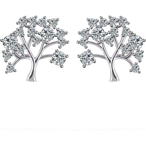 White Lovely Flower Crystal Cubic Zircona 2015 New Fashion Earrings For Women,Stud Earrings For Girlfriend GLE4365