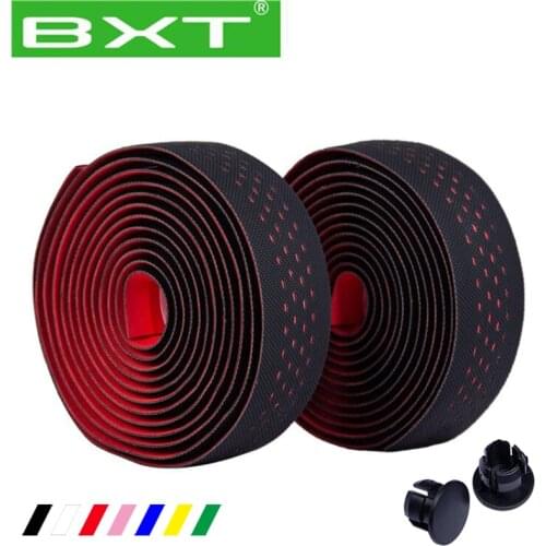 BXT Soft Road Bicycle Cork Handlebar Tape Professional Cycling Damping Anti-Vibration EVA PU Handle bar Wrap With 2 Bar Plug