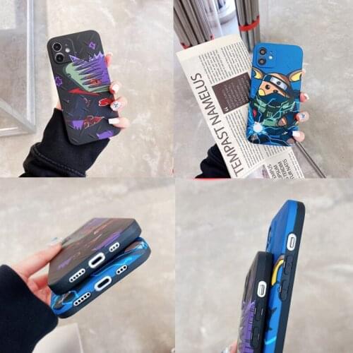 Pokemon Pikachu Gengar Cartoon Anti-drop All-Inclusive Mobile Phone Case for Iphone 7 8Plus X Xr Xs Max 11 12 Promax 12 Mini