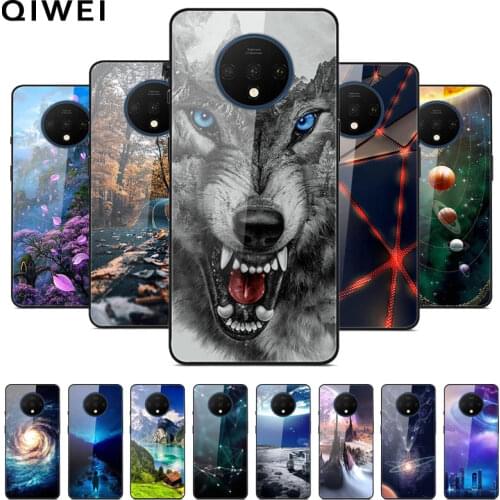 For OnePlus 7T Case Fashion Glass Hard Back Cover For One Plus 7T Phone Cases silicon bumper Funda for Oneplus7T pro 7 T capa