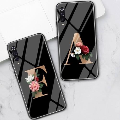 Initial Letter Case For Xiaomi Redmi Note 10 8 9 7 T Pro K40 Mi Note 11 10 9 8 T Pro SE Lite Poco X3 F3 M3 Tempered Glass Fundas