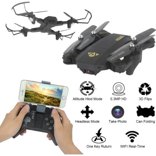 EBOYU(TM) XS809W XS809HW-VGA Mini Foldable Drone RC Selfie Drone Wifi FPV HD Camera Altitude Hold & Headless RC Quadcopter RTF