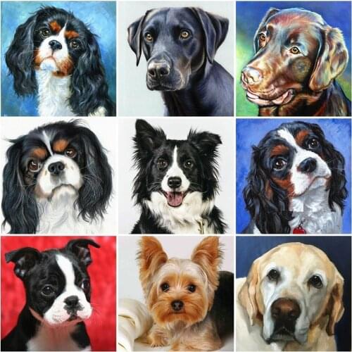 EverShine 5D DIY Diamond Painting Full Square Dog Cross Stitch Diamond Embroidery Sale Animals Rhinestones Art Home Decor