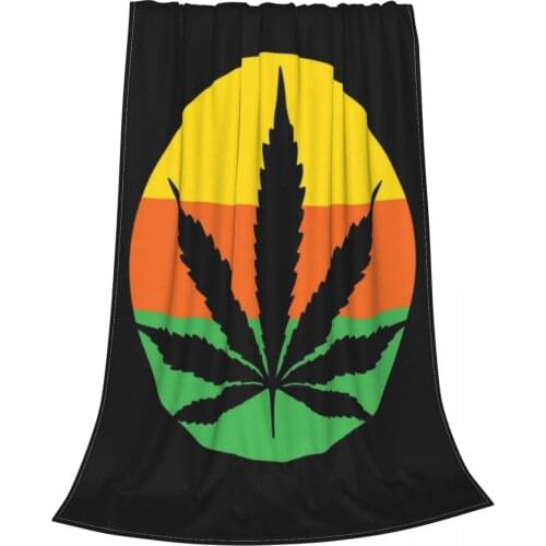 Weed Leaf Gift Blankets Fleece Spring/Autumn Herb Portable Warm Throw Blanket for Home Couch Plush Thin Quilt