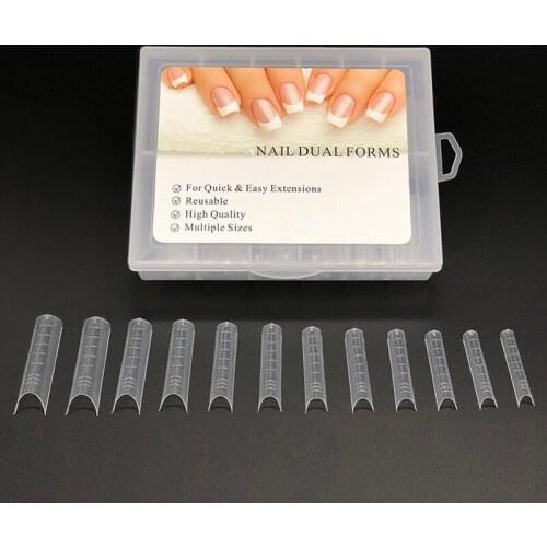 Dual Form Nail System Poly UV Acrylic Nail Art Gels Sculpting Home DIY Tools Quick Building Mold Tips Finger Extension Dropships