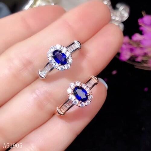 KJJEAXCMY boutique jewelry 925 sterling silver inlaid natural sapphire female luxury ring support detection